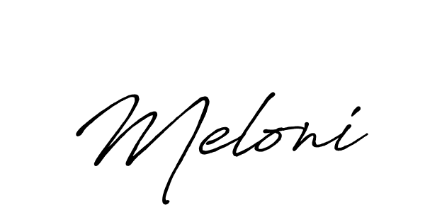if you are searching for the best signature style for your name Meloni. so please give up your signature search. here we have designed multiple signature styles  using Antro_Vectra_Bolder. Meloni signature style 7 images and pictures png
