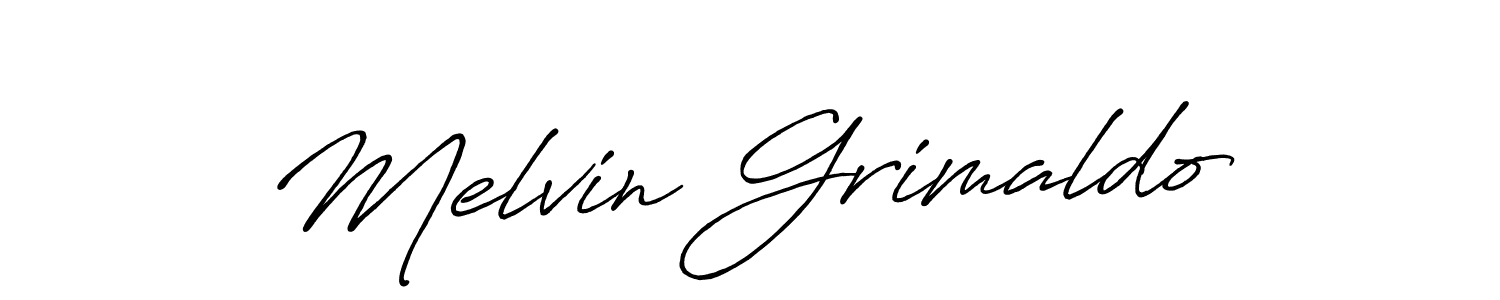Make a beautiful signature design for name Melvin Grimaldo. With this signature (Antro_Vectra_Bolder) style, you can create a handwritten signature for free. Melvin Grimaldo signature style 7 images and pictures png