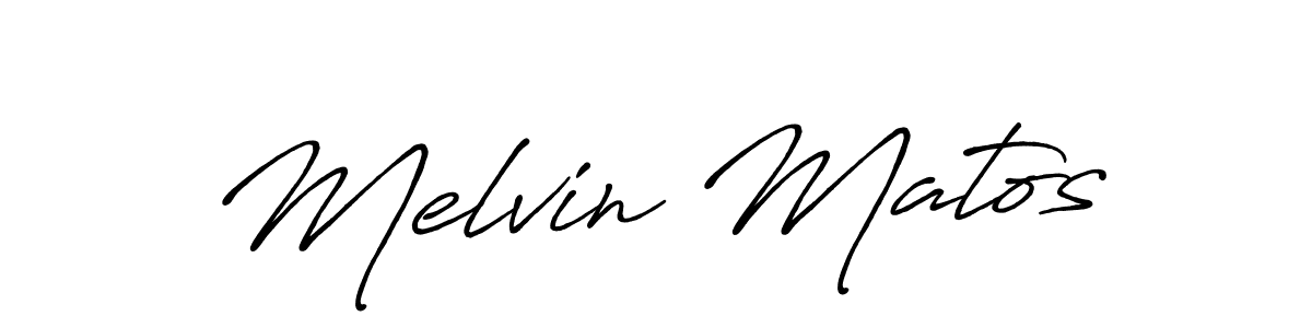 Melvin Matos stylish signature style. Best Handwritten Sign (Antro_Vectra_Bolder) for my name. Handwritten Signature Collection Ideas for my name Melvin Matos. Melvin Matos signature style 7 images and pictures png