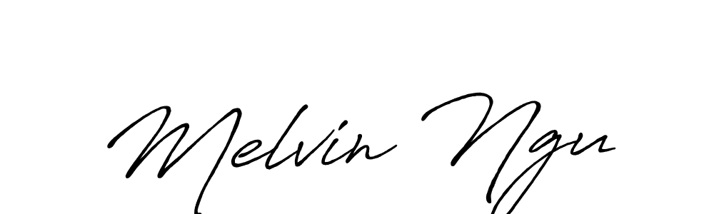 Create a beautiful signature design for name Melvin Ngu. With this signature (Antro_Vectra_Bolder) fonts, you can make a handwritten signature for free. Melvin Ngu signature style 7 images and pictures png