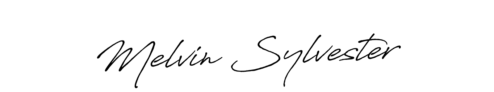 How to make Melvin Sylvester name signature. Use Antro_Vectra_Bolder style for creating short signs online. This is the latest handwritten sign. Melvin Sylvester signature style 7 images and pictures png