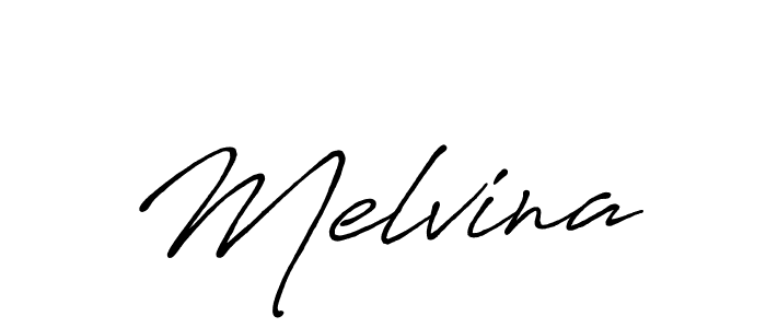 Create a beautiful signature design for name Melvina. With this signature (Antro_Vectra_Bolder) fonts, you can make a handwritten signature for free. Melvina signature style 7 images and pictures png