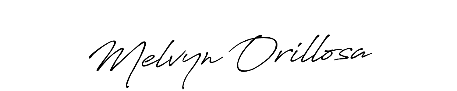 Make a beautiful signature design for name Melvyn Orillosa. With this signature (Antro_Vectra_Bolder) style, you can create a handwritten signature for free. Melvyn Orillosa signature style 7 images and pictures png