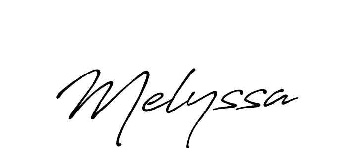 Design your own signature with our free online signature maker. With this signature software, you can create a handwritten (Antro_Vectra_Bolder) signature for name Melyssa. Melyssa signature style 7 images and pictures png
