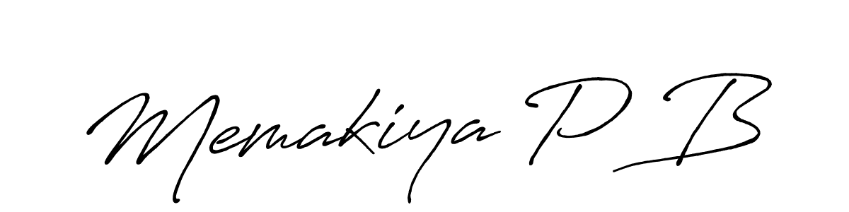 You should practise on your own different ways (Antro_Vectra_Bolder) to write your name (Memakiya P B) in signature. don't let someone else do it for you. Memakiya P B signature style 7 images and pictures png