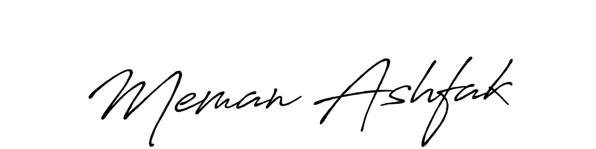 Design your own signature with our free online signature maker. With this signature software, you can create a handwritten (Antro_Vectra_Bolder) signature for name Meman Ashfak. Meman Ashfak signature style 7 images and pictures png