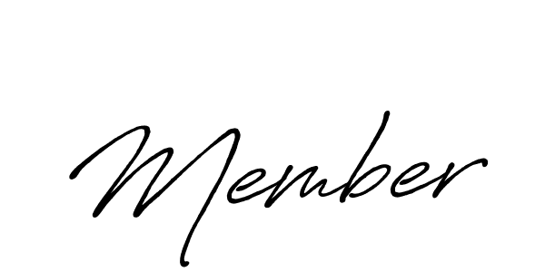 Create a beautiful signature design for name Member. With this signature (Antro_Vectra_Bolder) fonts, you can make a handwritten signature for free. Member signature style 7 images and pictures png