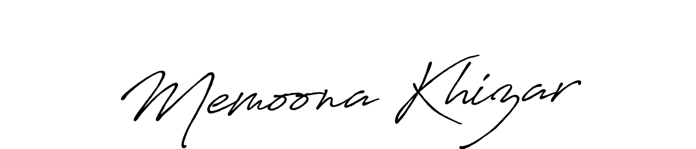 Create a beautiful signature design for name Memoona Khizar. With this signature (Antro_Vectra_Bolder) fonts, you can make a handwritten signature for free. Memoona Khizar signature style 7 images and pictures png