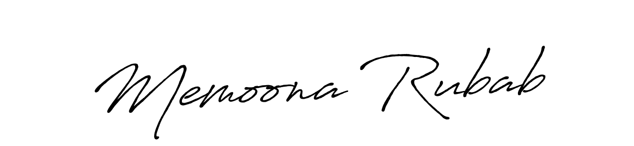 How to make Memoona Rubab name signature. Use Antro_Vectra_Bolder style for creating short signs online. This is the latest handwritten sign. Memoona Rubab signature style 7 images and pictures png