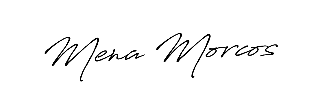 Design your own signature with our free online signature maker. With this signature software, you can create a handwritten (Antro_Vectra_Bolder) signature for name Mena Morcos. Mena Morcos signature style 7 images and pictures png