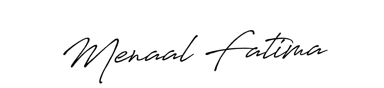 Also You can easily find your signature by using the search form. We will create Menaal Fatima name handwritten signature images for you free of cost using Antro_Vectra_Bolder sign style. Menaal Fatima signature style 7 images and pictures png