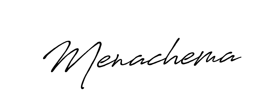 The best way (Antro_Vectra_Bolder) to make a short signature is to pick only two or three words in your name. The name Menachema include a total of six letters. For converting this name. Menachema signature style 7 images and pictures png