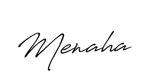 Make a beautiful signature design for name Menaha. With this signature (Antro_Vectra_Bolder) style, you can create a handwritten signature for free. Menaha signature style 7 images and pictures png