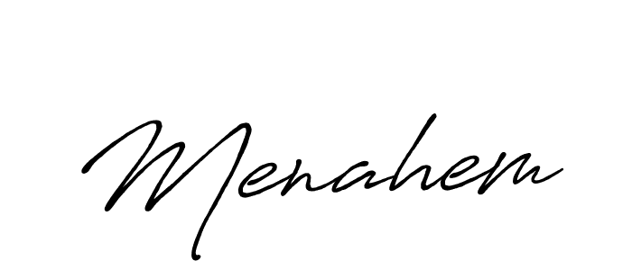 Also You can easily find your signature by using the search form. We will create Menahem name handwritten signature images for you free of cost using Antro_Vectra_Bolder sign style. Menahem signature style 7 images and pictures png