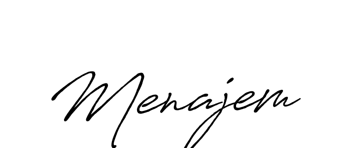 if you are searching for the best signature style for your name Menajem. so please give up your signature search. here we have designed multiple signature styles  using Antro_Vectra_Bolder. Menajem signature style 7 images and pictures png