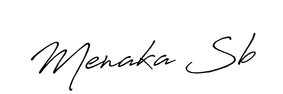 Also You can easily find your signature by using the search form. We will create Menaka Sb name handwritten signature images for you free of cost using Antro_Vectra_Bolder sign style. Menaka Sb signature style 7 images and pictures png