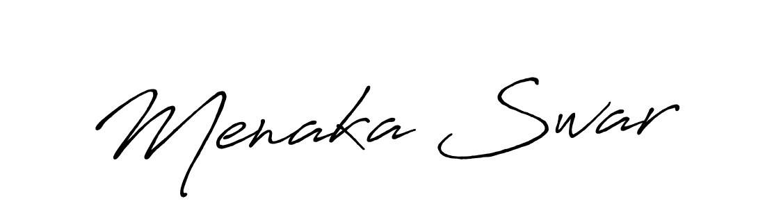 Use a signature maker to create a handwritten signature online. With this signature software, you can design (Antro_Vectra_Bolder) your own signature for name Menaka Swar. Menaka Swar signature style 7 images and pictures png