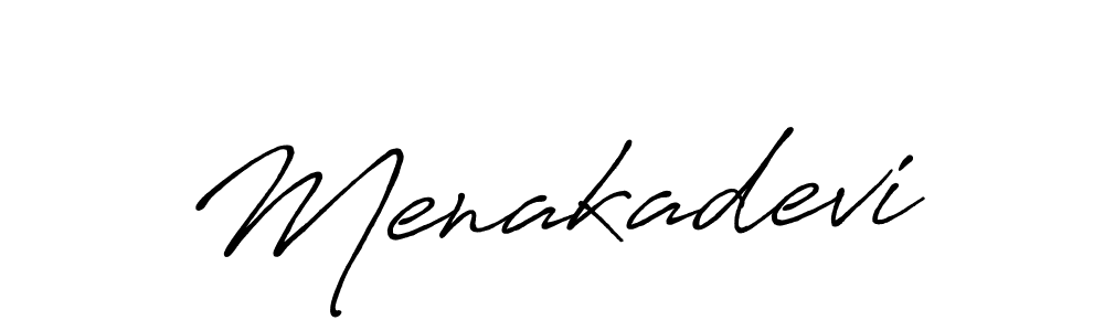 Create a beautiful signature design for name Menakadevi. With this signature (Antro_Vectra_Bolder) fonts, you can make a handwritten signature for free. Menakadevi signature style 7 images and pictures png