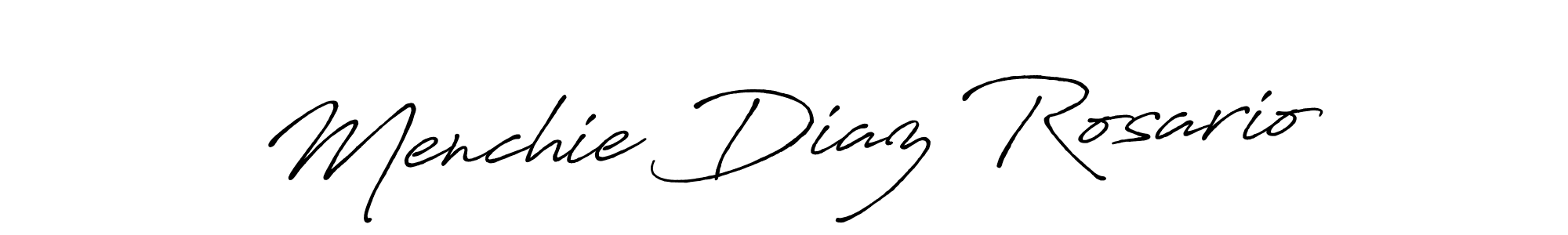 You should practise on your own different ways (Antro_Vectra_Bolder) to write your name (Menchie Diaz Rosario) in signature. don't let someone else do it for you. Menchie Diaz Rosario signature style 7 images and pictures png