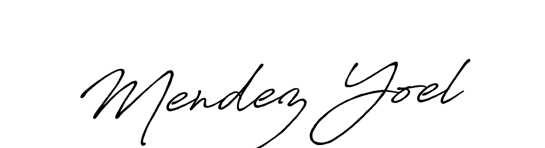 How to make Mendez Yoel name signature. Use Antro_Vectra_Bolder style for creating short signs online. This is the latest handwritten sign. Mendez Yoel signature style 7 images and pictures png