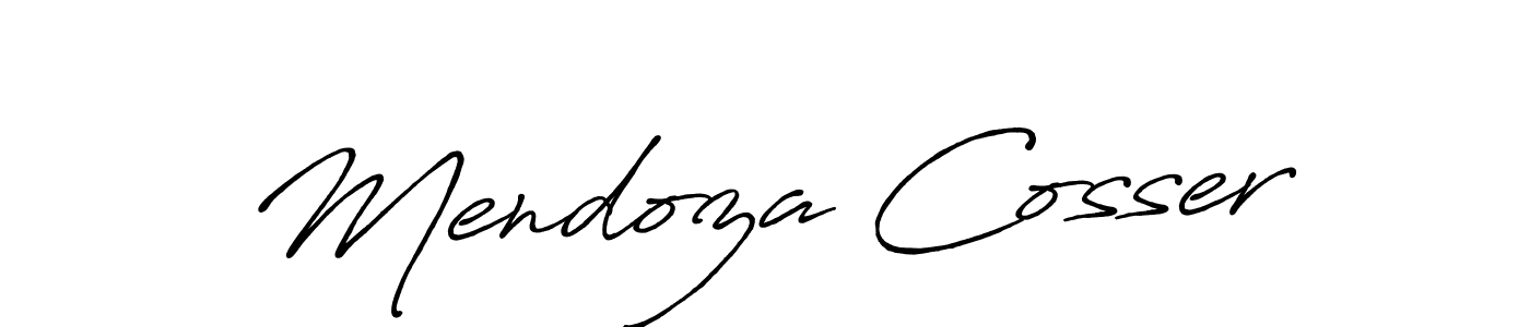 How to make Mendoza Cosser name signature. Use Antro_Vectra_Bolder style for creating short signs online. This is the latest handwritten sign. Mendoza Cosser signature style 7 images and pictures png