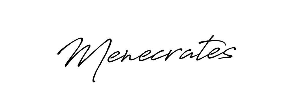 You should practise on your own different ways (Antro_Vectra_Bolder) to write your name (Menecrates) in signature. don't let someone else do it for you. Menecrates signature style 7 images and pictures png