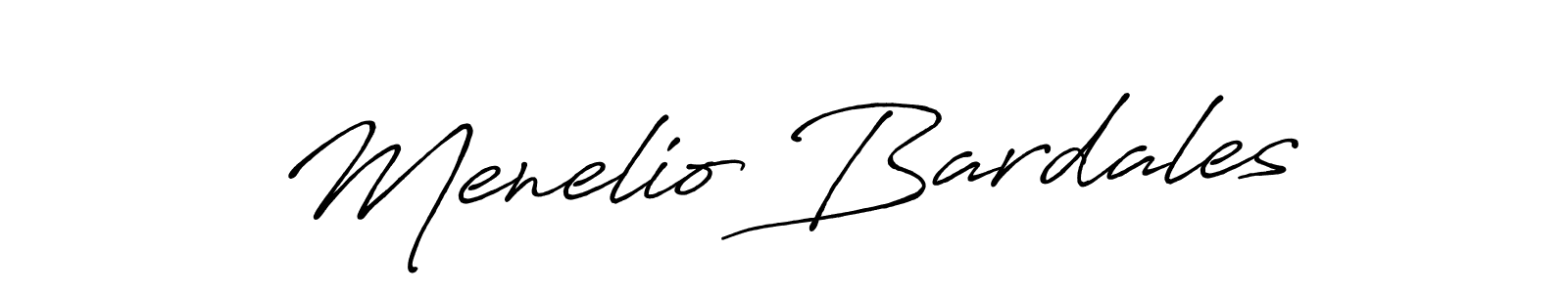 Make a beautiful signature design for name Menelio Bardales. With this signature (Antro_Vectra_Bolder) style, you can create a handwritten signature for free. Menelio Bardales signature style 7 images and pictures png