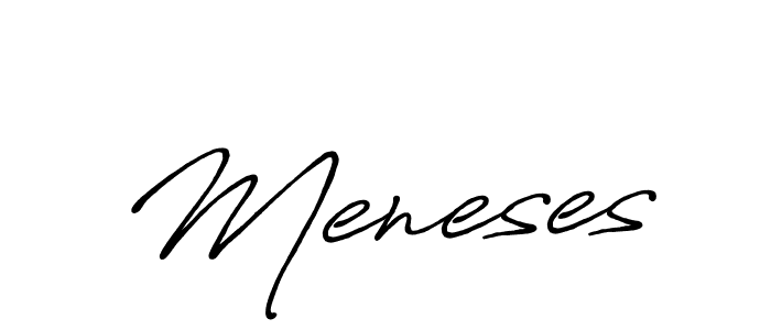 Make a beautiful signature design for name Meneses. With this signature (Antro_Vectra_Bolder) style, you can create a handwritten signature for free. Meneses signature style 7 images and pictures png