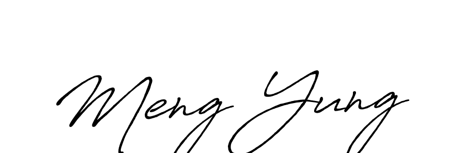 Use a signature maker to create a handwritten signature online. With this signature software, you can design (Antro_Vectra_Bolder) your own signature for name Meng Yung. Meng Yung signature style 7 images and pictures png