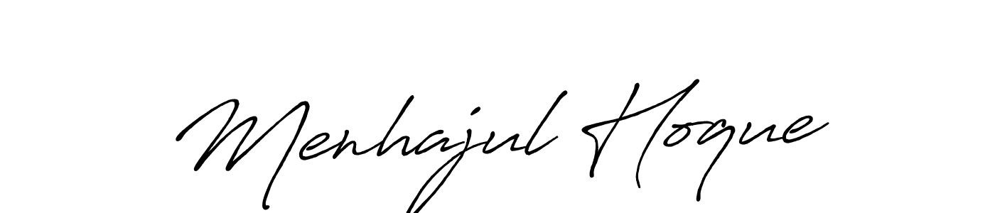 Also we have Menhajul Hoque name is the best signature style. Create professional handwritten signature collection using Antro_Vectra_Bolder autograph style. Menhajul Hoque signature style 7 images and pictures png