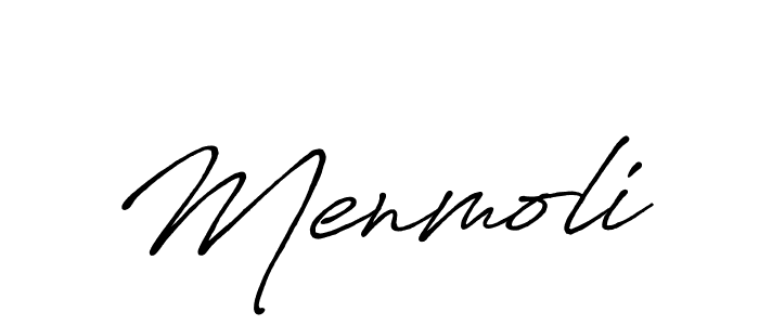 How to make Menmoli signature? Antro_Vectra_Bolder is a professional autograph style. Create handwritten signature for Menmoli name. Menmoli signature style 7 images and pictures png