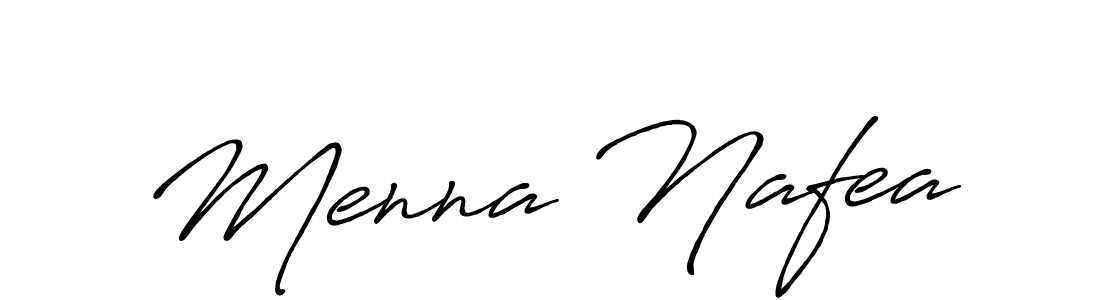 How to make Menna Nafea name signature. Use Antro_Vectra_Bolder style for creating short signs online. This is the latest handwritten sign. Menna Nafea signature style 7 images and pictures png