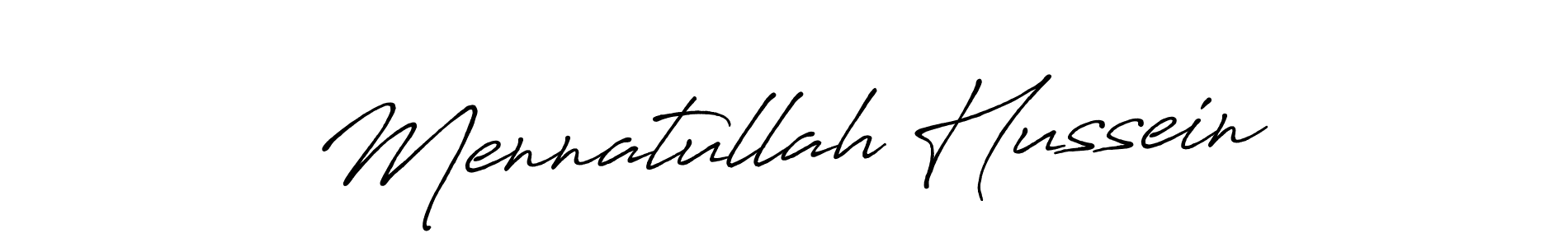 The best way (Antro_Vectra_Bolder) to make a short signature is to pick only two or three words in your name. The name Mennatullah Hussein include a total of six letters. For converting this name. Mennatullah Hussein signature style 7 images and pictures png