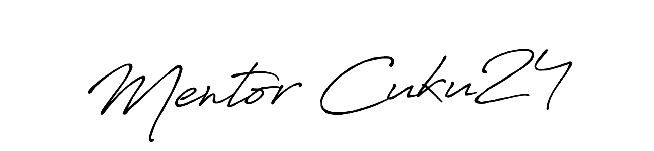 How to make Mentor Cuku24 name signature. Use Antro_Vectra_Bolder style for creating short signs online. This is the latest handwritten sign. Mentor Cuku24 signature style 7 images and pictures png