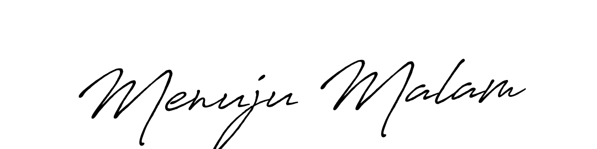 Design your own signature with our free online signature maker. With this signature software, you can create a handwritten (Antro_Vectra_Bolder) signature for name Menuju Malam. Menuju Malam signature style 7 images and pictures png