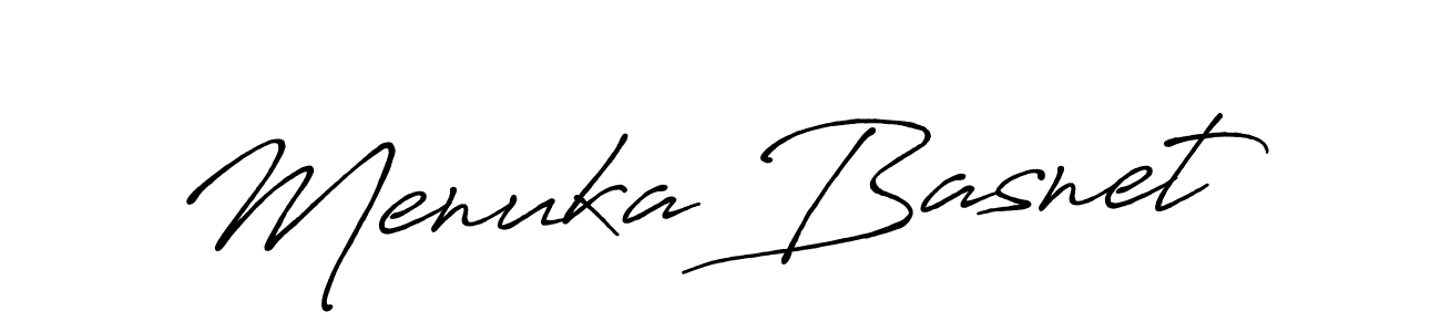 Also You can easily find your signature by using the search form. We will create Menuka Basnet name handwritten signature images for you free of cost using Antro_Vectra_Bolder sign style. Menuka Basnet signature style 7 images and pictures png