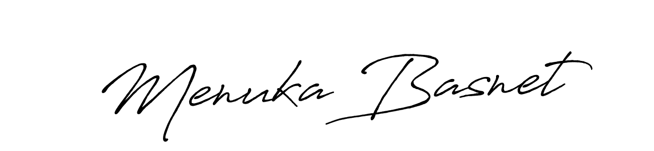 The best way (Antro_Vectra_Bolder) to make a short signature is to pick only two or three words in your name. The name Menuka Basnet include a total of six letters. For converting this name. Menuka Basnet signature style 7 images and pictures png