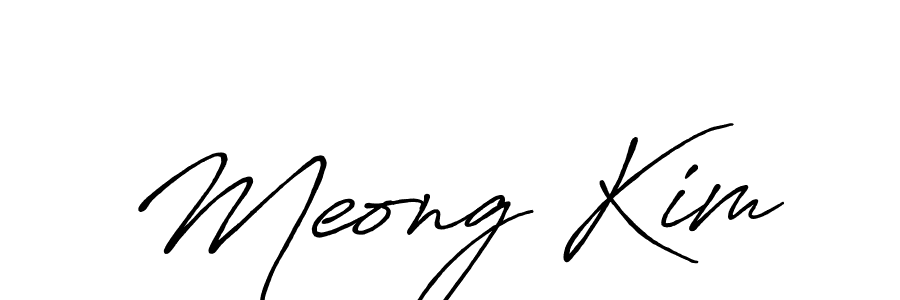 Make a beautiful signature design for name Meong Kim. With this signature (Antro_Vectra_Bolder) style, you can create a handwritten signature for free. Meong Kim signature style 7 images and pictures png