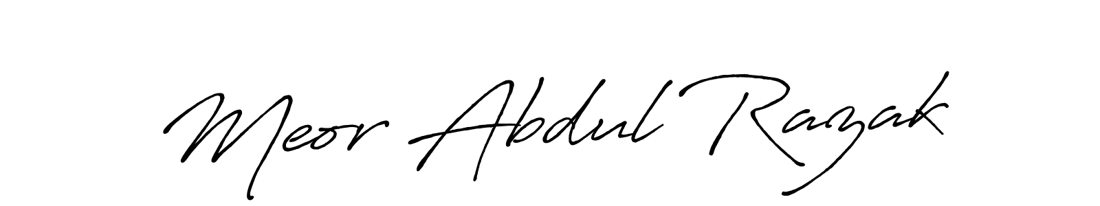 Use a signature maker to create a handwritten signature online. With this signature software, you can design (Antro_Vectra_Bolder) your own signature for name Meor Abdul Razak. Meor Abdul Razak signature style 7 images and pictures png