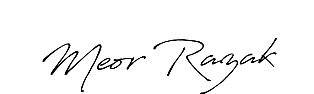How to make Meor Razak name signature. Use Antro_Vectra_Bolder style for creating short signs online. This is the latest handwritten sign. Meor Razak signature style 7 images and pictures png
