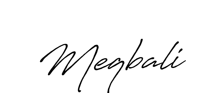 Create a beautiful signature design for name Meqbali. With this signature (Antro_Vectra_Bolder) fonts, you can make a handwritten signature for free. Meqbali signature style 7 images and pictures png