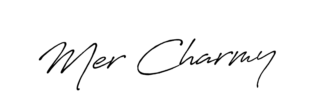 Mer Charmy stylish signature style. Best Handwritten Sign (Antro_Vectra_Bolder) for my name. Handwritten Signature Collection Ideas for my name Mer Charmy. Mer Charmy signature style 7 images and pictures png