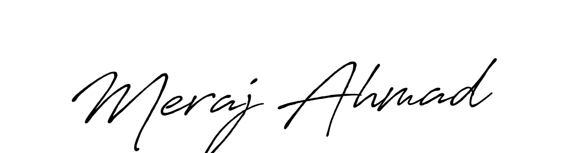 Meraj Ahmad stylish signature style. Best Handwritten Sign (Antro_Vectra_Bolder) for my name. Handwritten Signature Collection Ideas for my name Meraj Ahmad. Meraj Ahmad signature style 7 images and pictures png