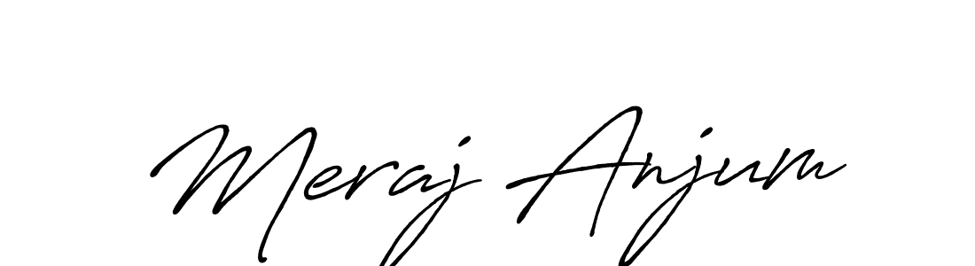 Use a signature maker to create a handwritten signature online. With this signature software, you can design (Antro_Vectra_Bolder) your own signature for name Meraj Anjum. Meraj Anjum signature style 7 images and pictures png