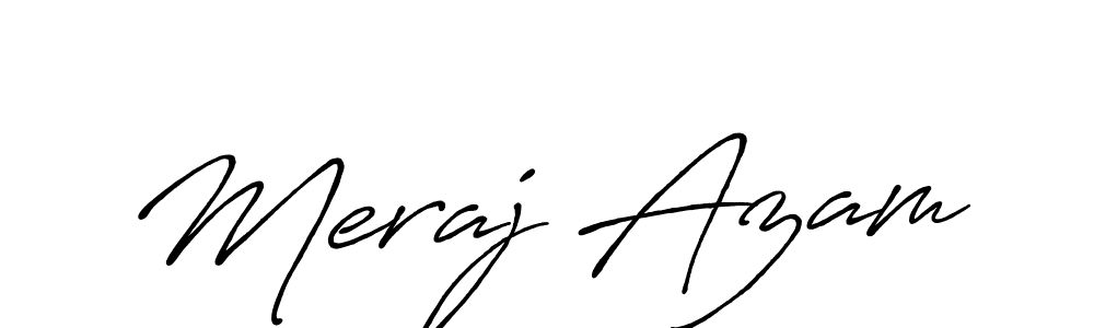 Use a signature maker to create a handwritten signature online. With this signature software, you can design (Antro_Vectra_Bolder) your own signature for name Meraj Azam. Meraj Azam signature style 7 images and pictures png