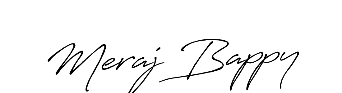 Meraj Bappy stylish signature style. Best Handwritten Sign (Antro_Vectra_Bolder) for my name. Handwritten Signature Collection Ideas for my name Meraj Bappy. Meraj Bappy signature style 7 images and pictures png