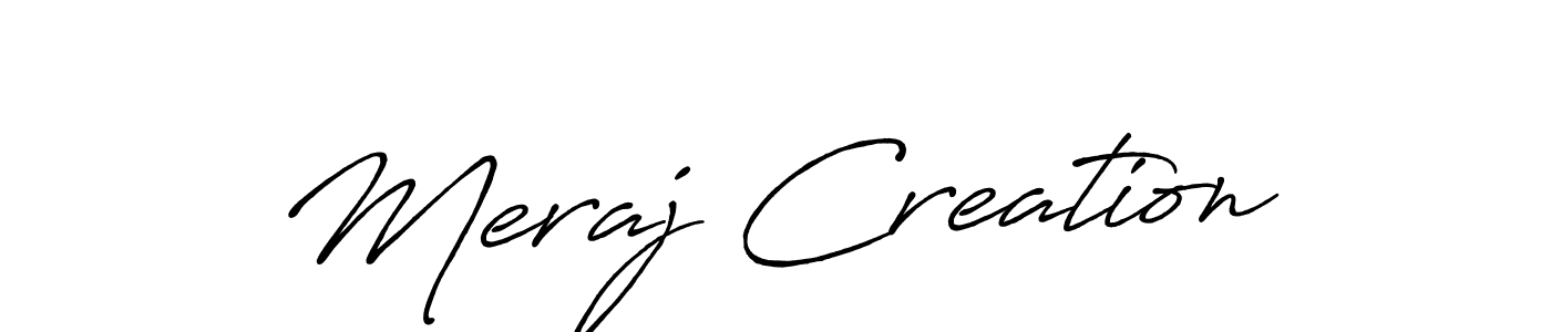 Use a signature maker to create a handwritten signature online. With this signature software, you can design (Antro_Vectra_Bolder) your own signature for name Meraj Creation. Meraj Creation signature style 7 images and pictures png