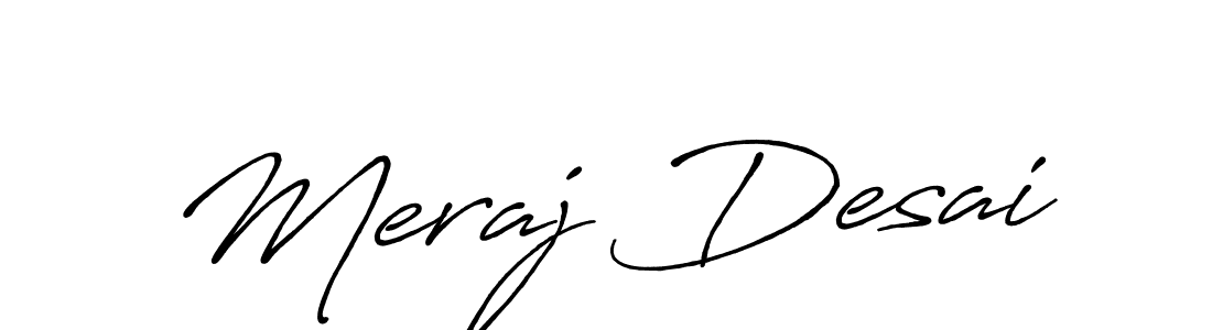 Meraj Desai stylish signature style. Best Handwritten Sign (Antro_Vectra_Bolder) for my name. Handwritten Signature Collection Ideas for my name Meraj Desai. Meraj Desai signature style 7 images and pictures png