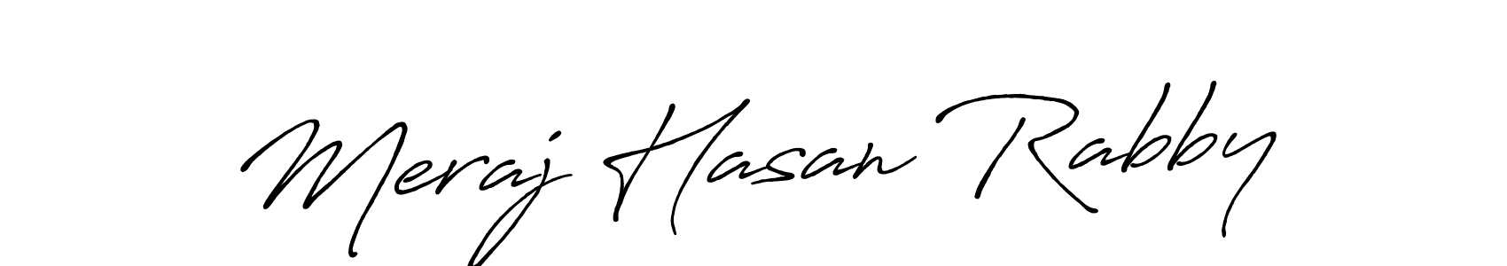 Create a beautiful signature design for name Meraj Hasan Rabby. With this signature (Antro_Vectra_Bolder) fonts, you can make a handwritten signature for free. Meraj Hasan Rabby signature style 7 images and pictures png