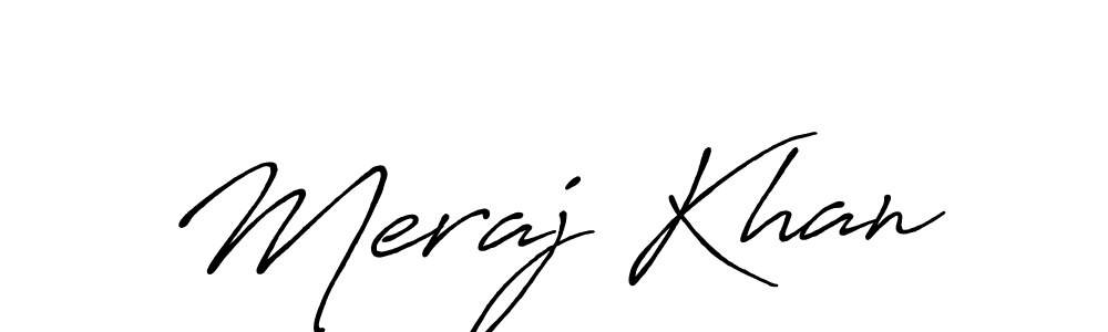How to make Meraj Khan name signature. Use Antro_Vectra_Bolder style for creating short signs online. This is the latest handwritten sign. Meraj Khan signature style 7 images and pictures png
